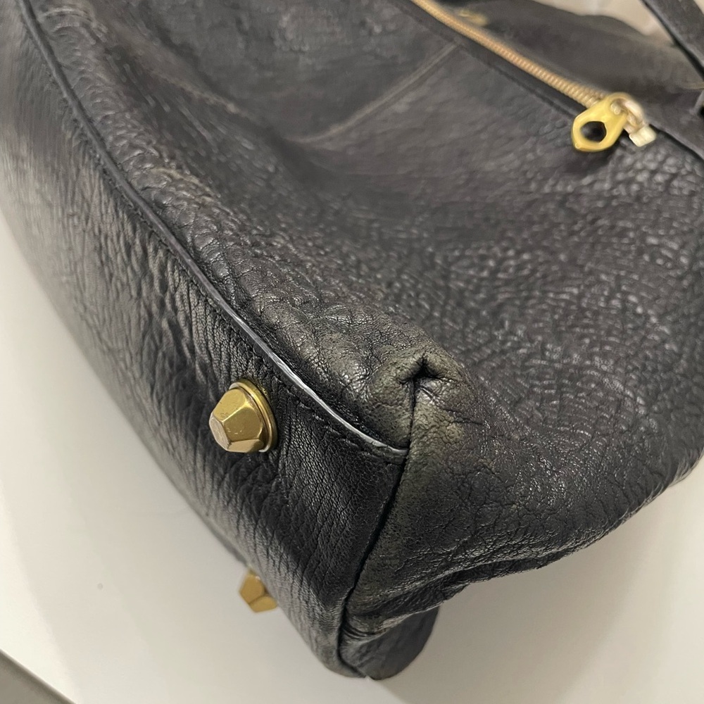 orYANY Black Leather Shoulder Bag with Gold Accents - Picture 8 of 11